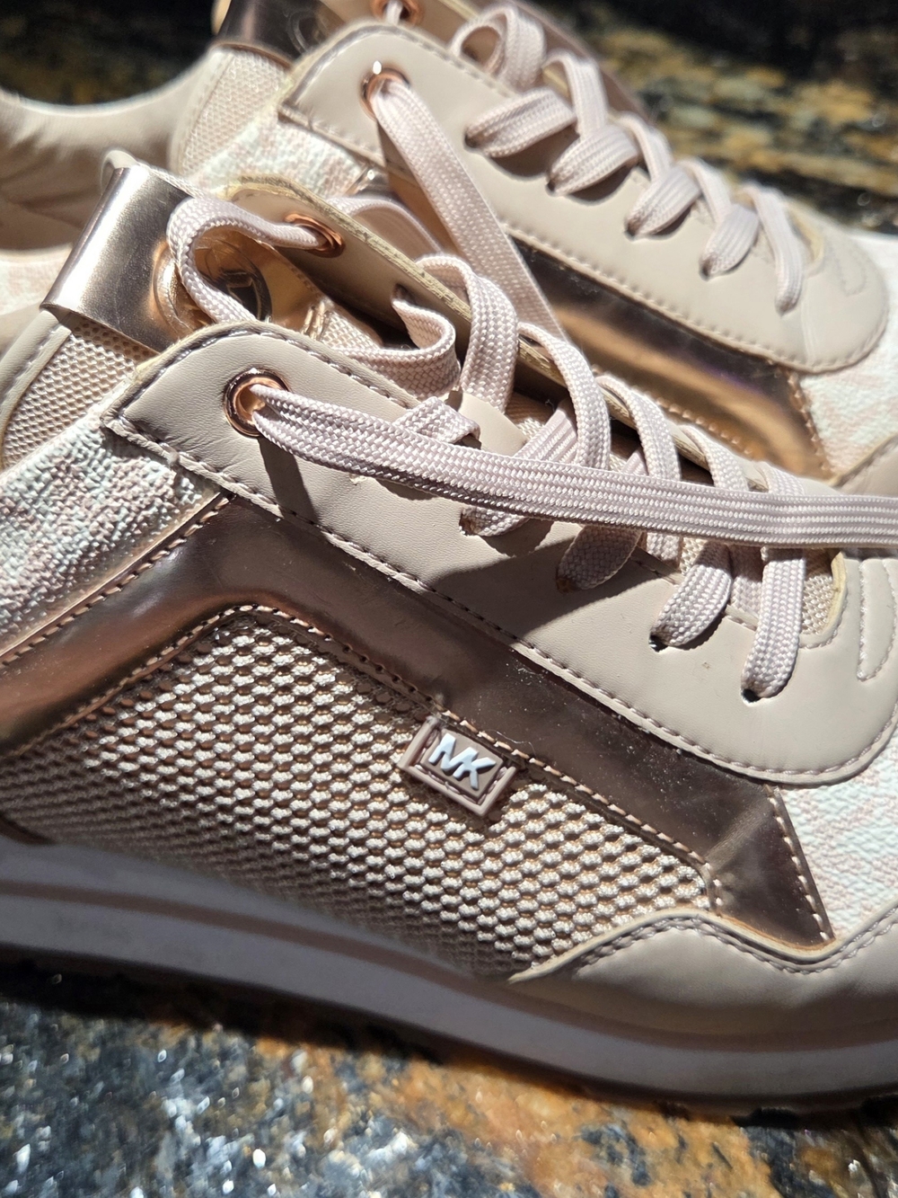 Michael Kors Women's Blush and Rose Gold Platform Sneakers